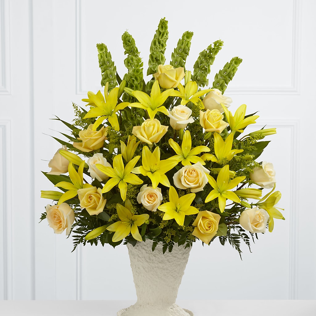 Golden Memories Arrangement – Acacia Flower Shop Inc, Orangeburg SC