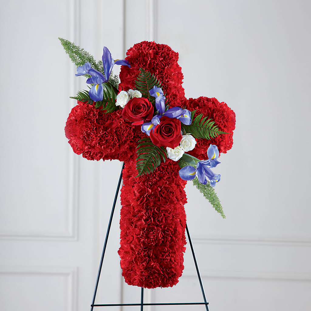 Faithful Hero Floral Cross – Acacia Flower Shop Inc, Orangeburg SC