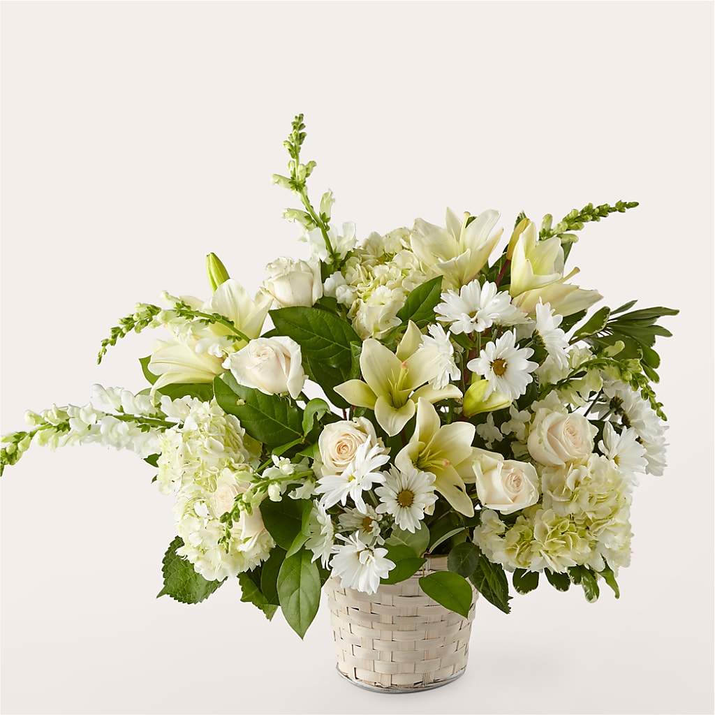Ivory Elegance Floral Basket – Acacia Flower Shop Inc, Orangeburg SC