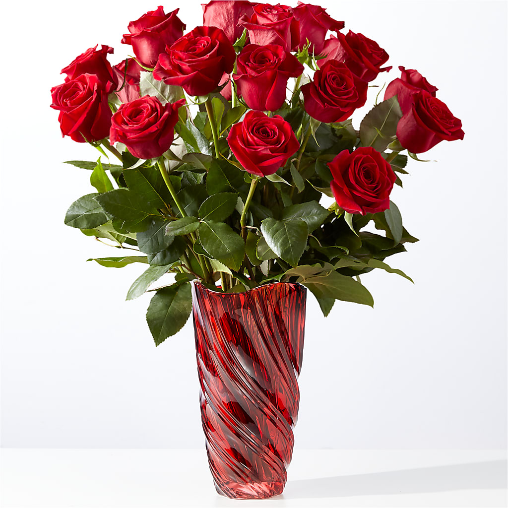 Classic Love Red Rose Bouquet with Luxe Swirl Vase – Acacia Flower Shop Inc, Orangeburg SC