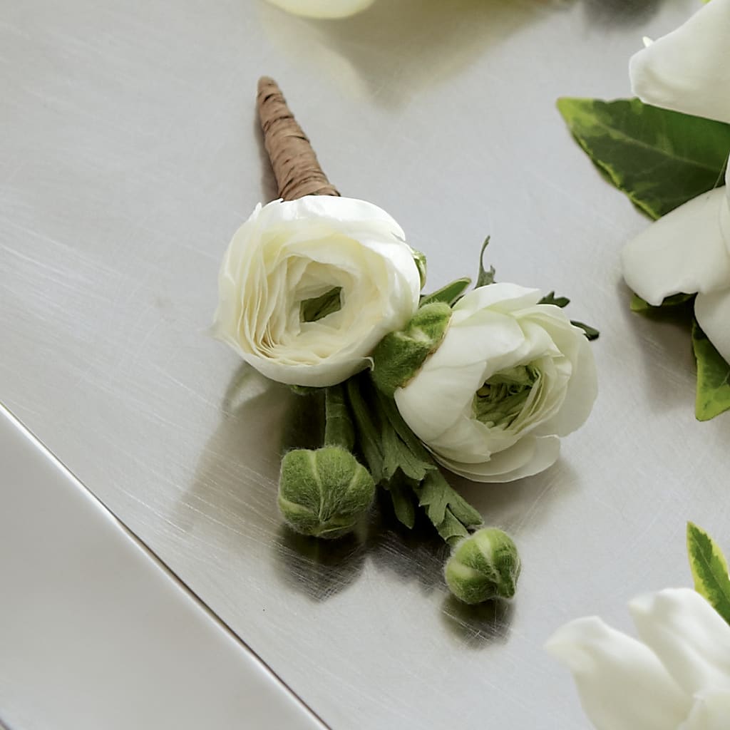 White Ranunculus Boutonniere – Acacia Flower Shop Inc, Orangeburg SC