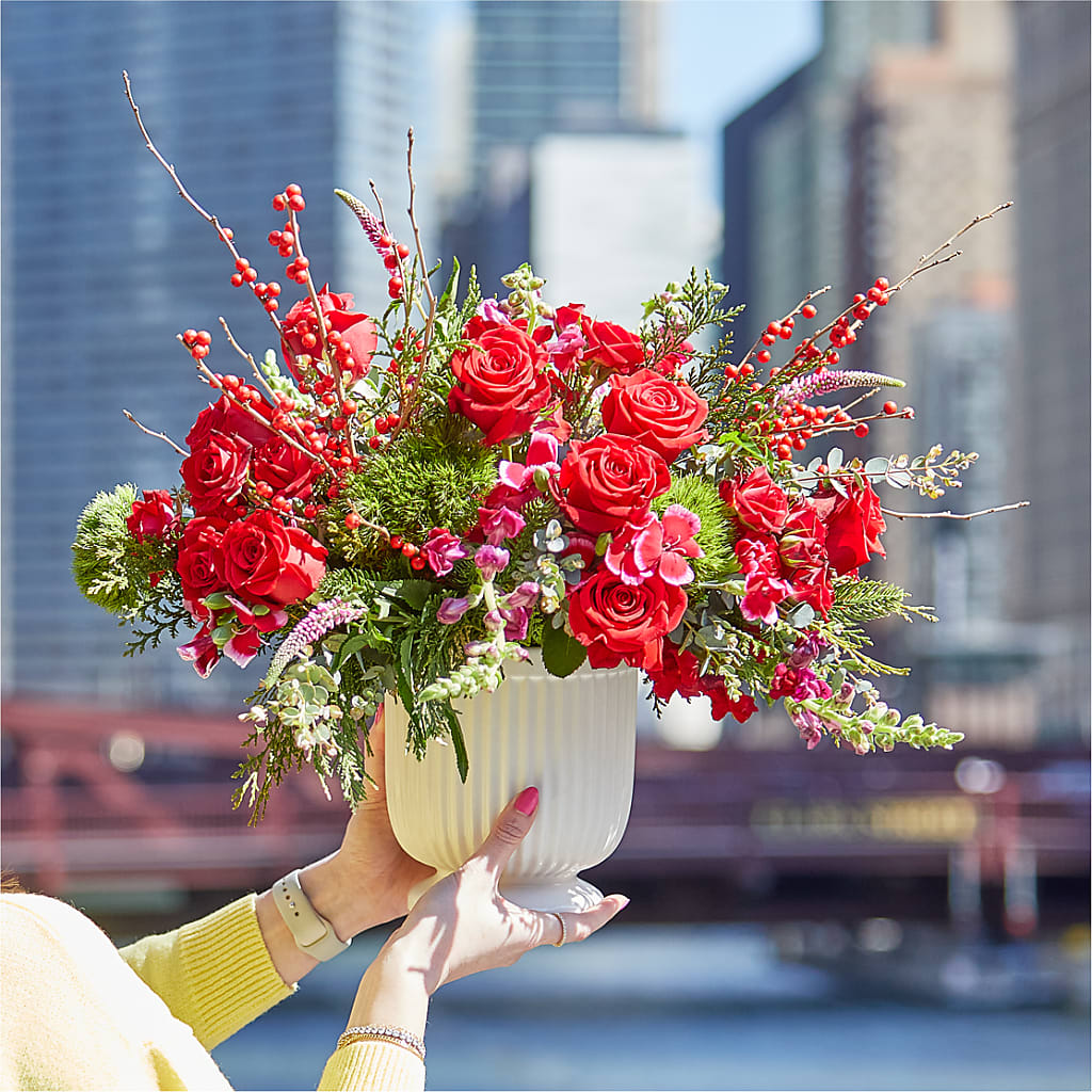 Big Red Bow Bouquet –  Acacia Flower Shop Inc, Orangeburg SC