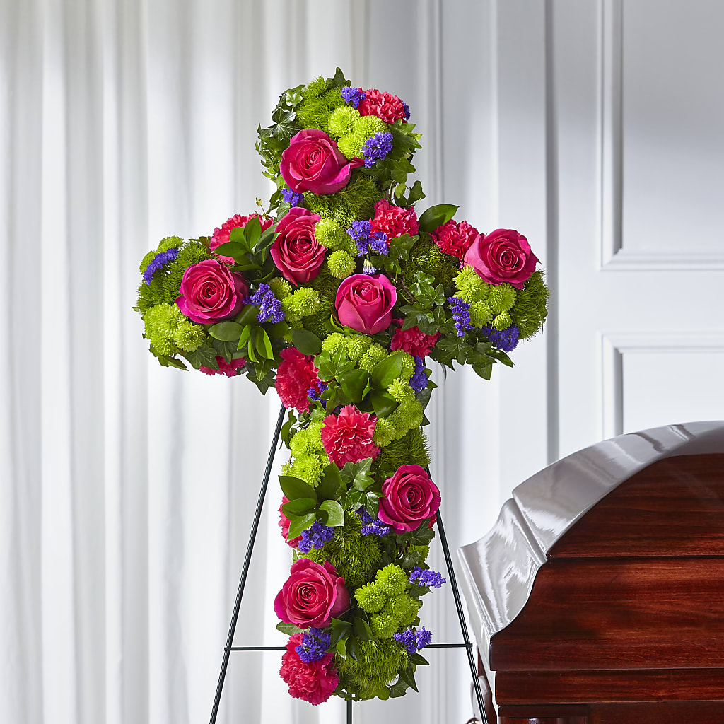 Tribute Rose Floral Cross –  Acacia Flower Shop Inc, Orangeburg SC