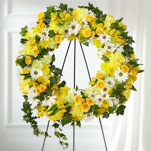 Golden Remembrance Wreath –  Acacia Flower Shop Inc, Orangeburg SC