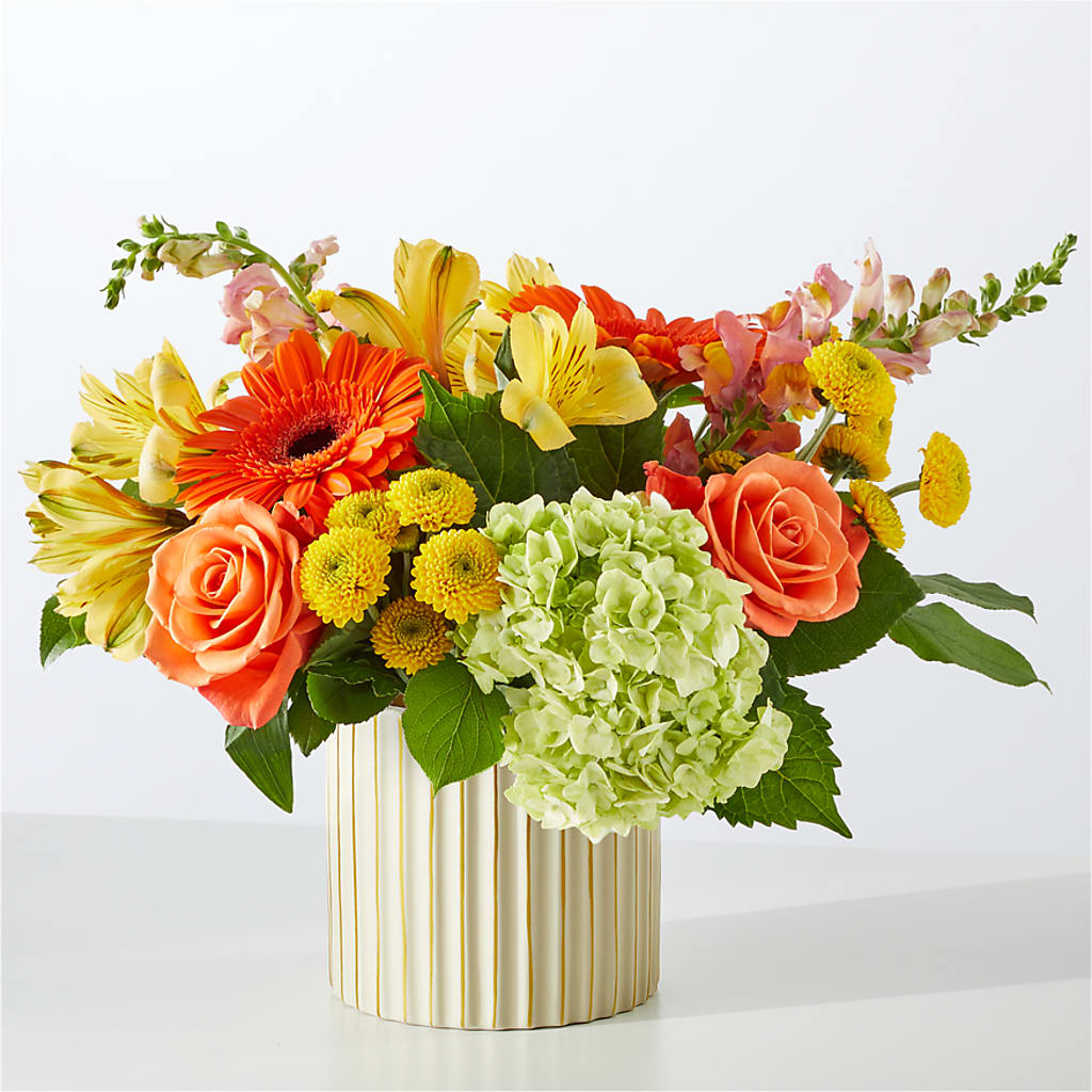 Autumn Sunshine Bouquet with Ivory Vase –  Acacia Flower Shop Inc, Orangeburg SC