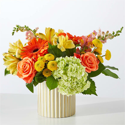Autumn Sunshine Bouquet with Ivory Vase –  Acacia Flower Shop Inc, Orangeburg SC