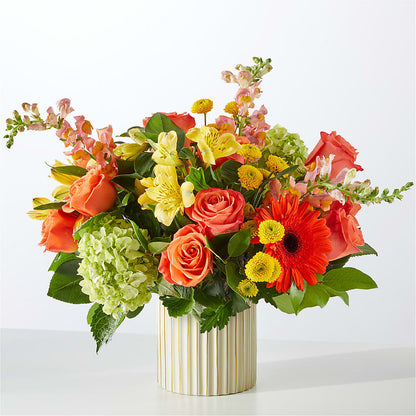 Autumn Sunshine Bouquet with Ivory Vase –  Acacia Flower Shop Inc, Orangeburg SC