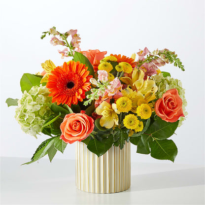 Autumn Sunshine Bouquet with Ivory Vase –  Acacia Flower Shop Inc, Orangeburg SC